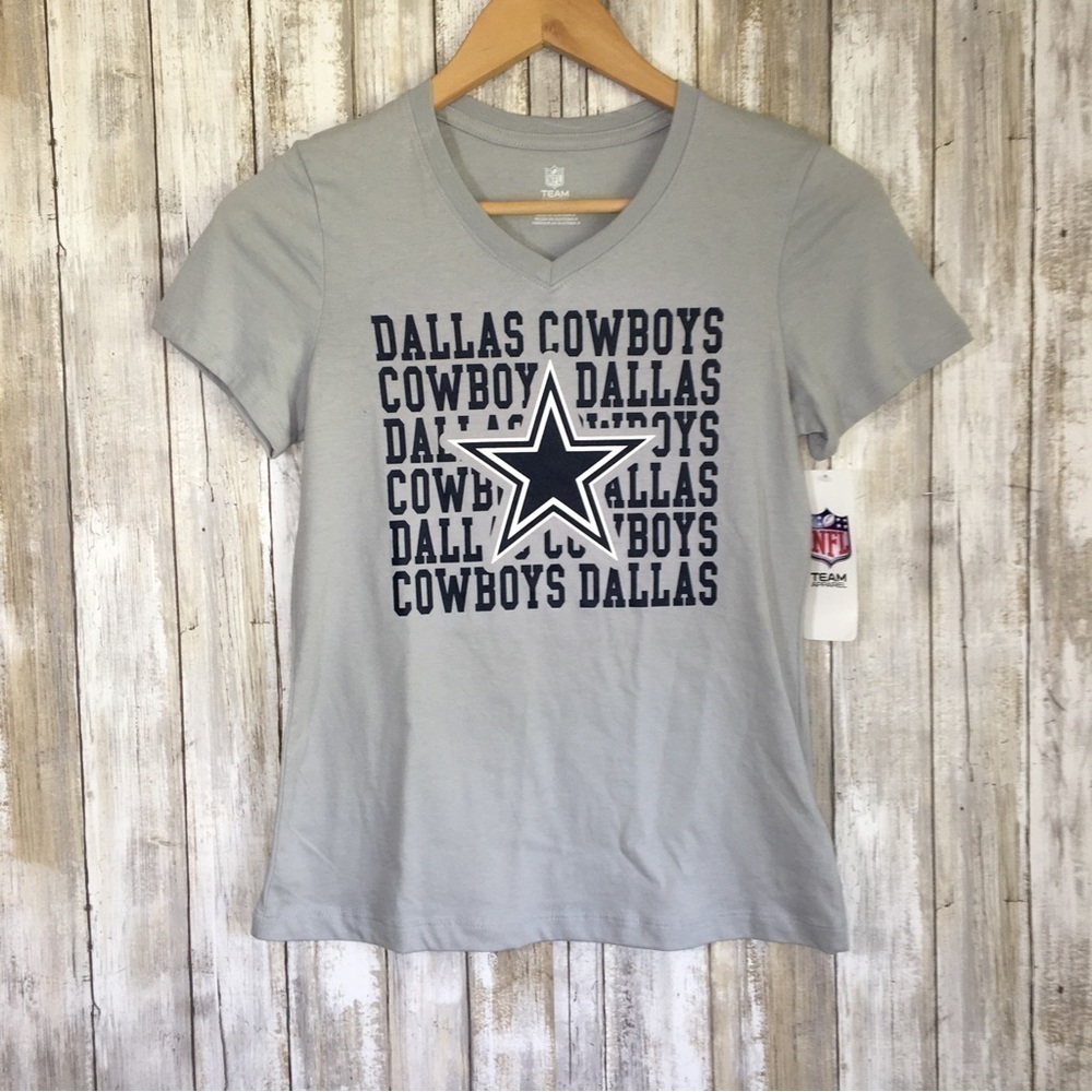 Dallas Cowboys Girls Large Tee NWT Youth L NFL Gray Star Graphic Women XS